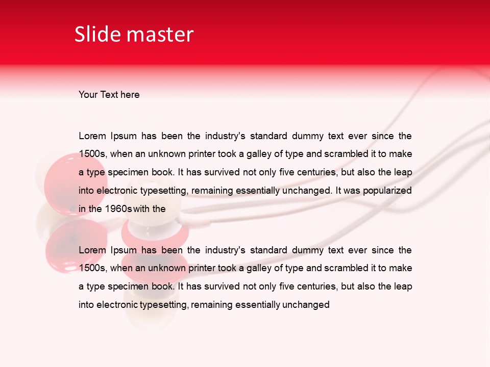 Equipment Cable Headphone PowerPoint Template