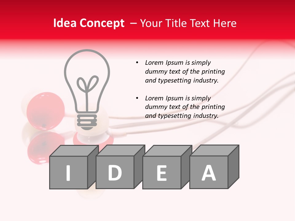 Equipment Cable Headphone PowerPoint Template