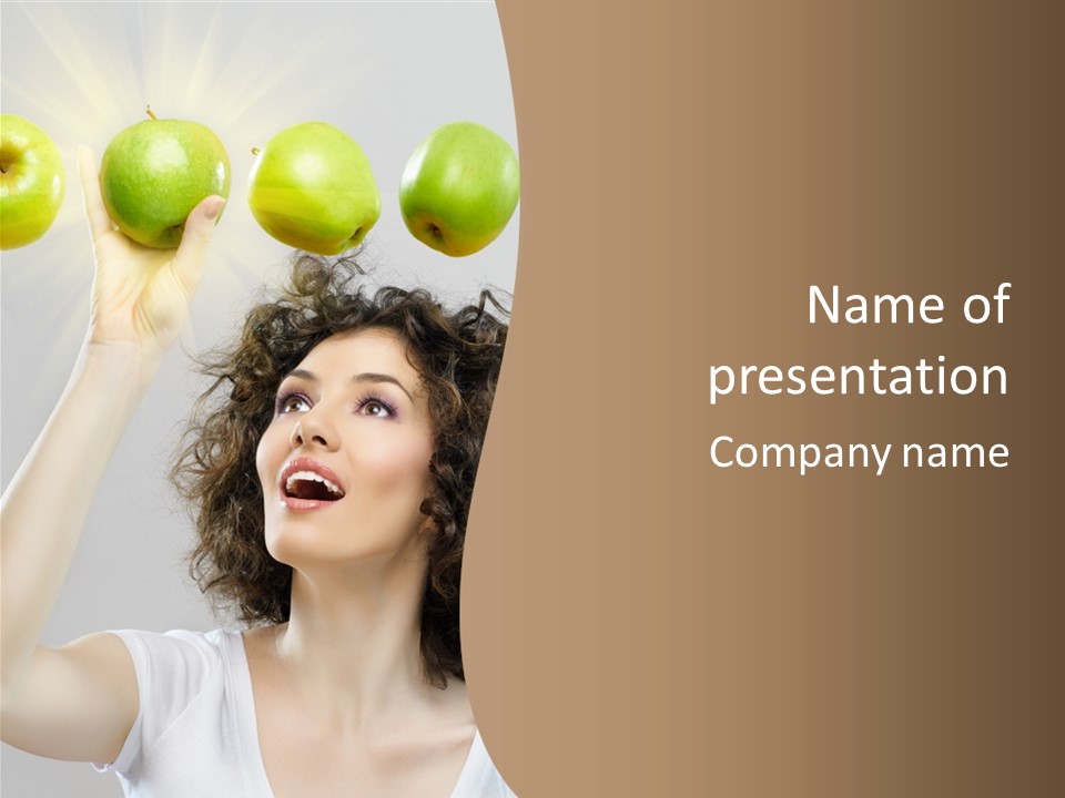 Selecting Woman Person PowerPoint Template