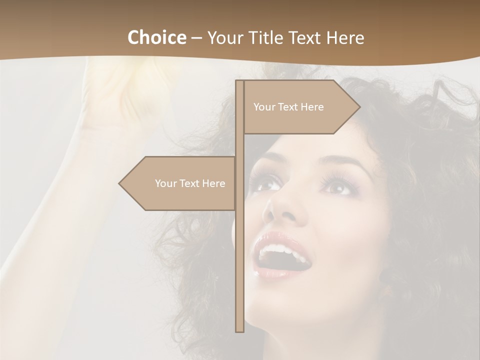 Selecting Woman Person PowerPoint Template