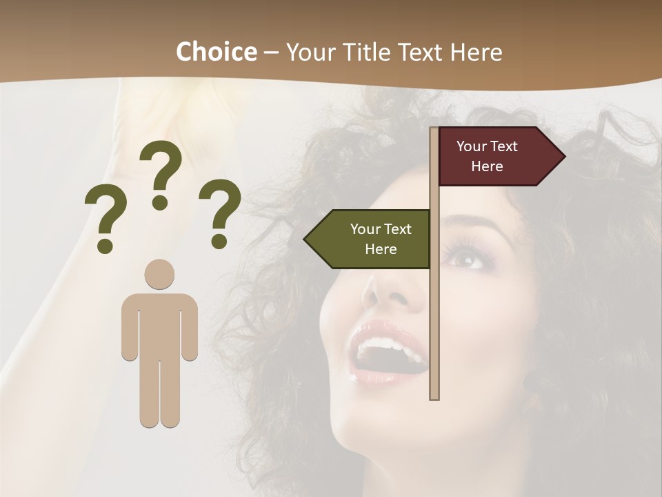 Selecting Woman Person PowerPoint Template