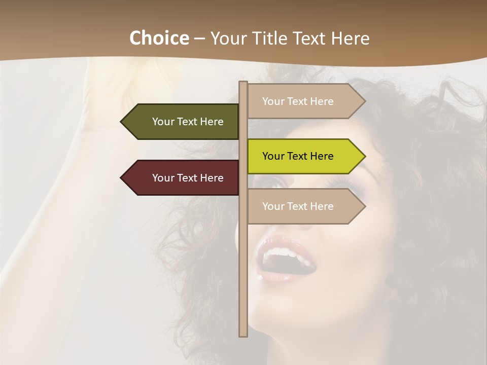 Selecting Woman Person PowerPoint Template