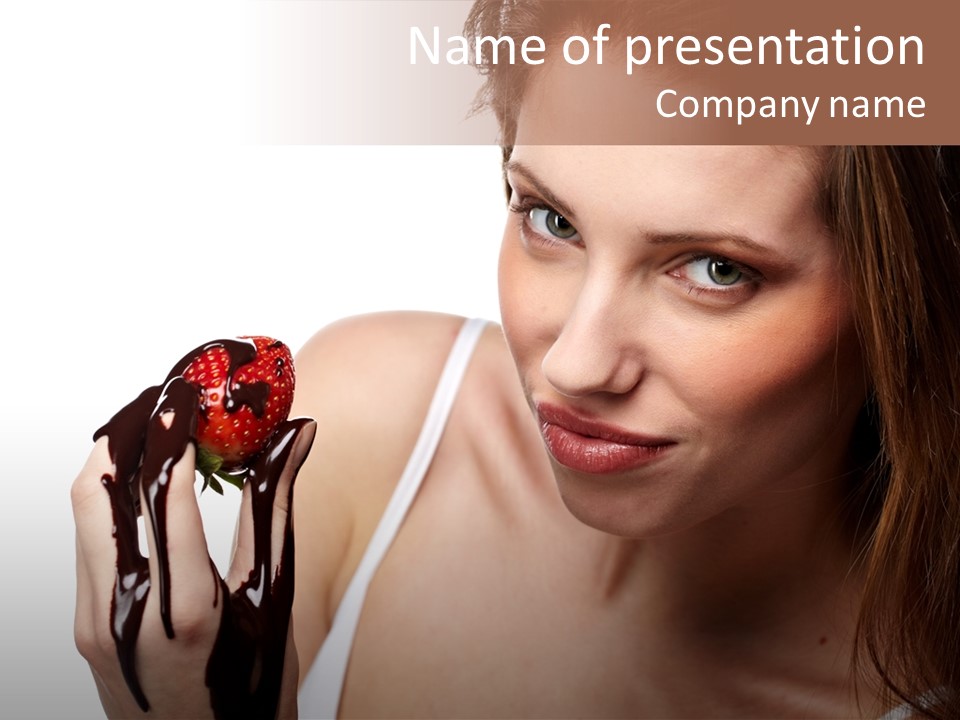 Girl Eyes Chocolate PowerPoint Template