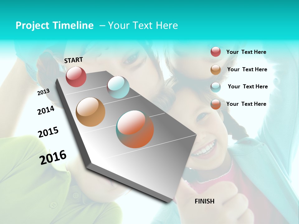 Girl Cheerful Embracing PowerPoint Template