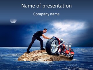 Hill Night Growth PowerPoint Template