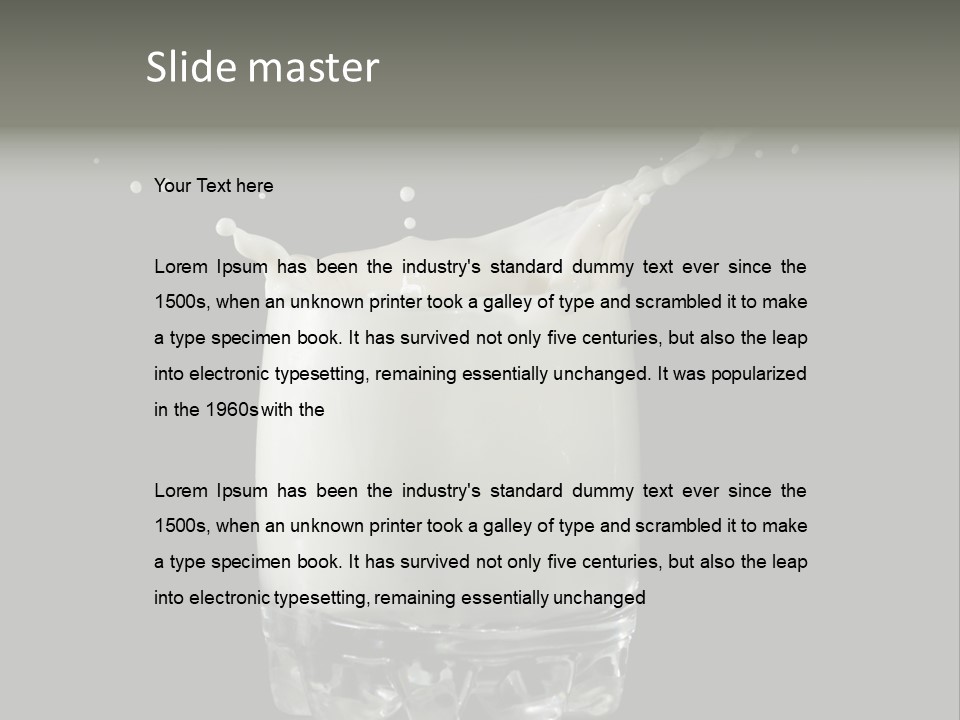 Abstract Dairy Drop PowerPoint Template