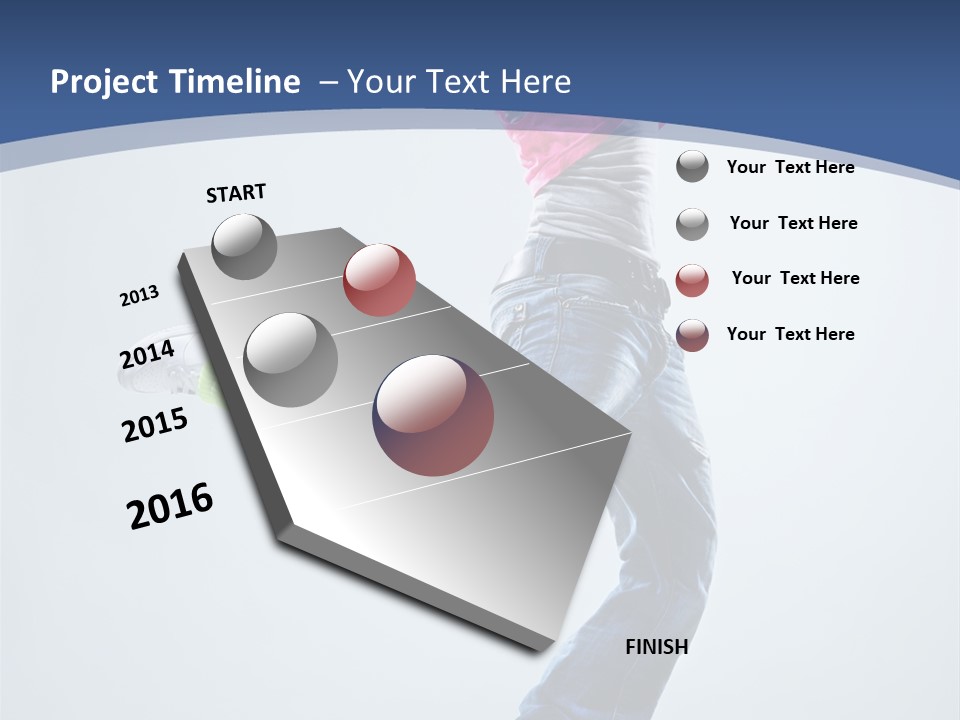 Woman Breakdancer Fly PowerPoint Template