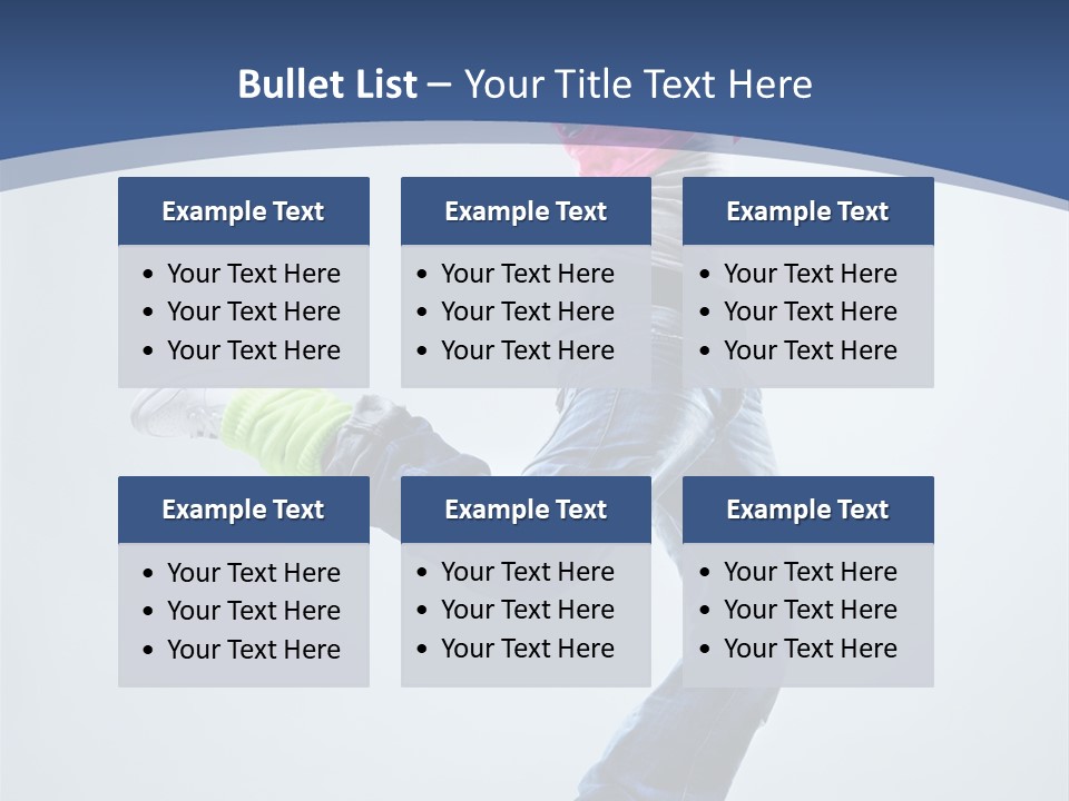 Woman Breakdancer Fly PowerPoint Template