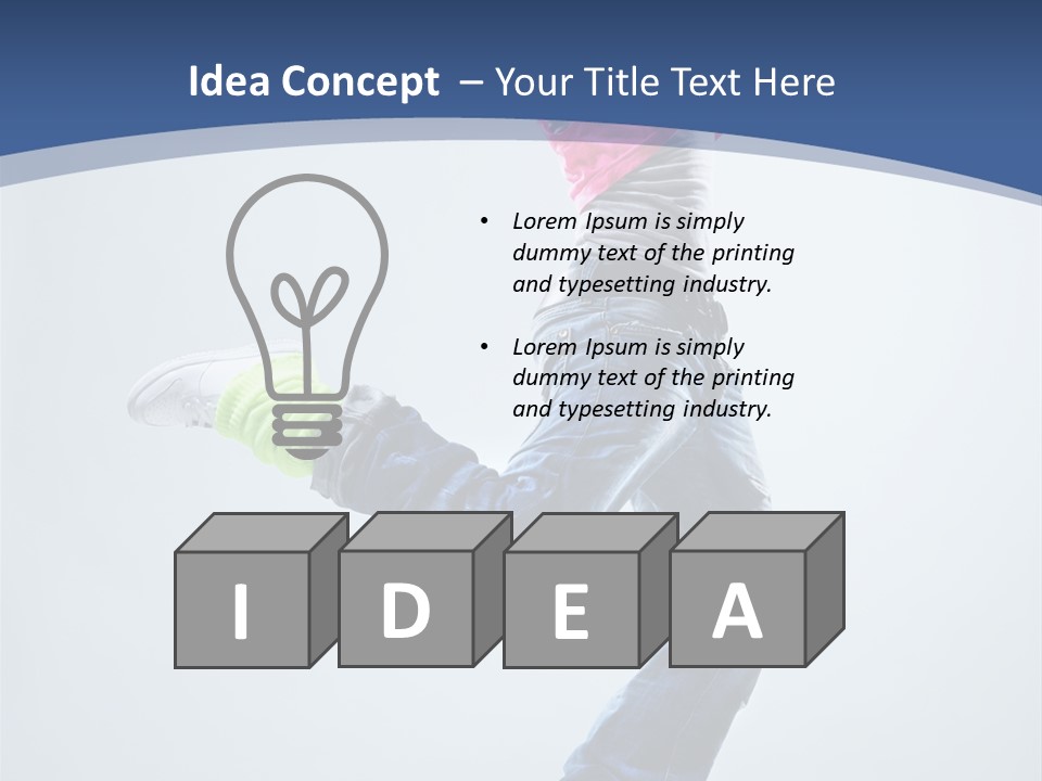 Woman Breakdancer Fly PowerPoint Template