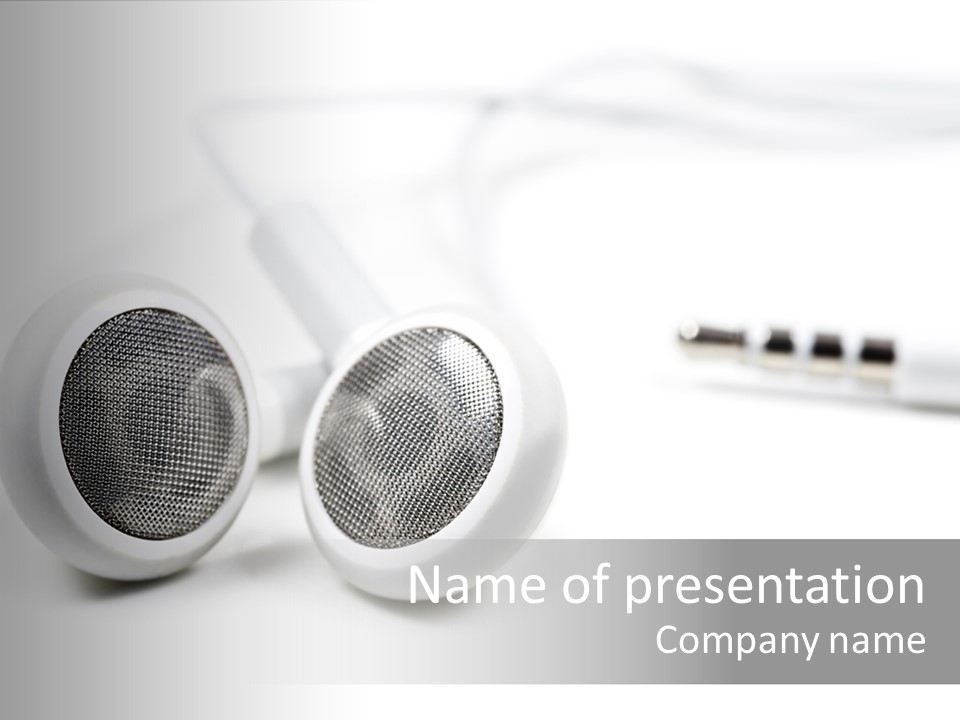 Headset Gadget Phone PowerPoint Template