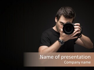 Black Studio Watch PowerPoint Template