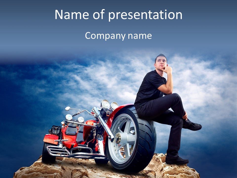 Biking Pursuit Male PowerPoint Template