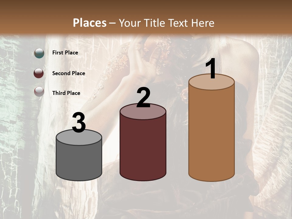 Sensuality Face Brunette PowerPoint Template