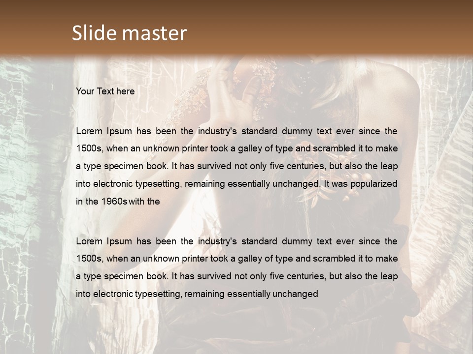 Sensuality Face Brunette PowerPoint Template