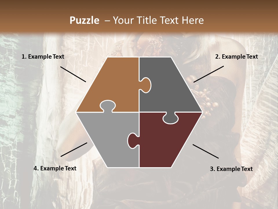 Sensuality Face Brunette PowerPoint Template