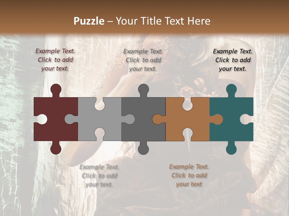 Sensuality Face Brunette PowerPoint Template