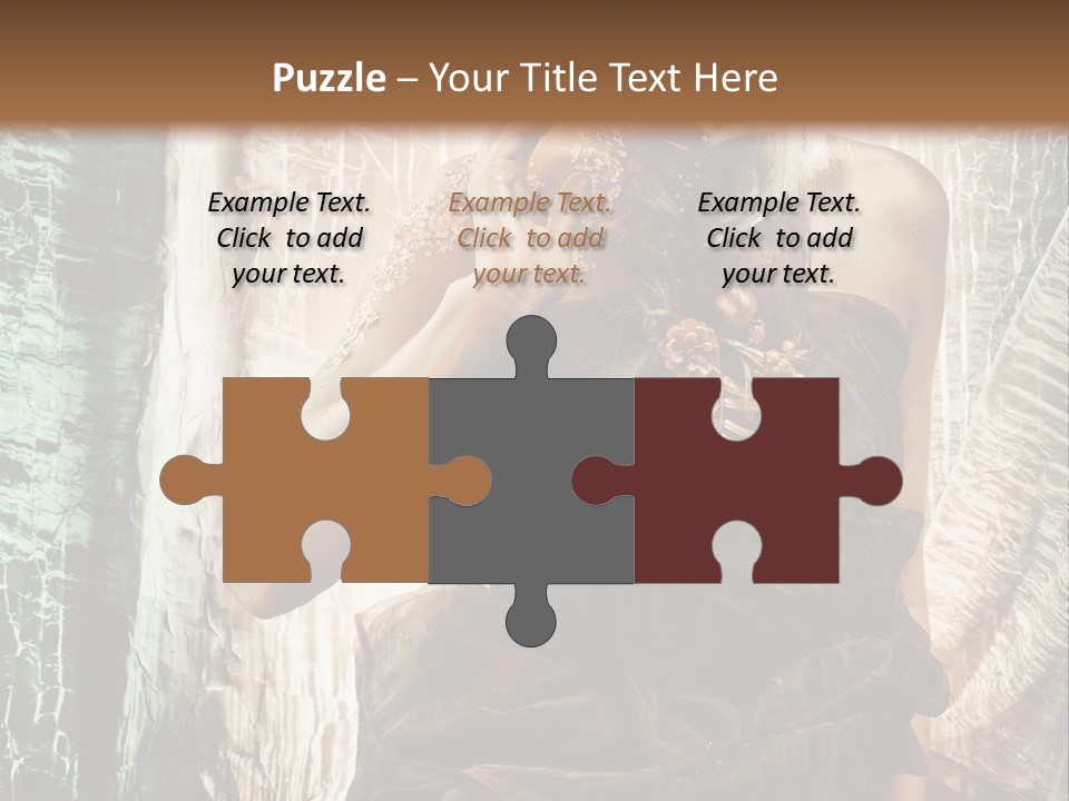 Sensuality Face Brunette PowerPoint Template