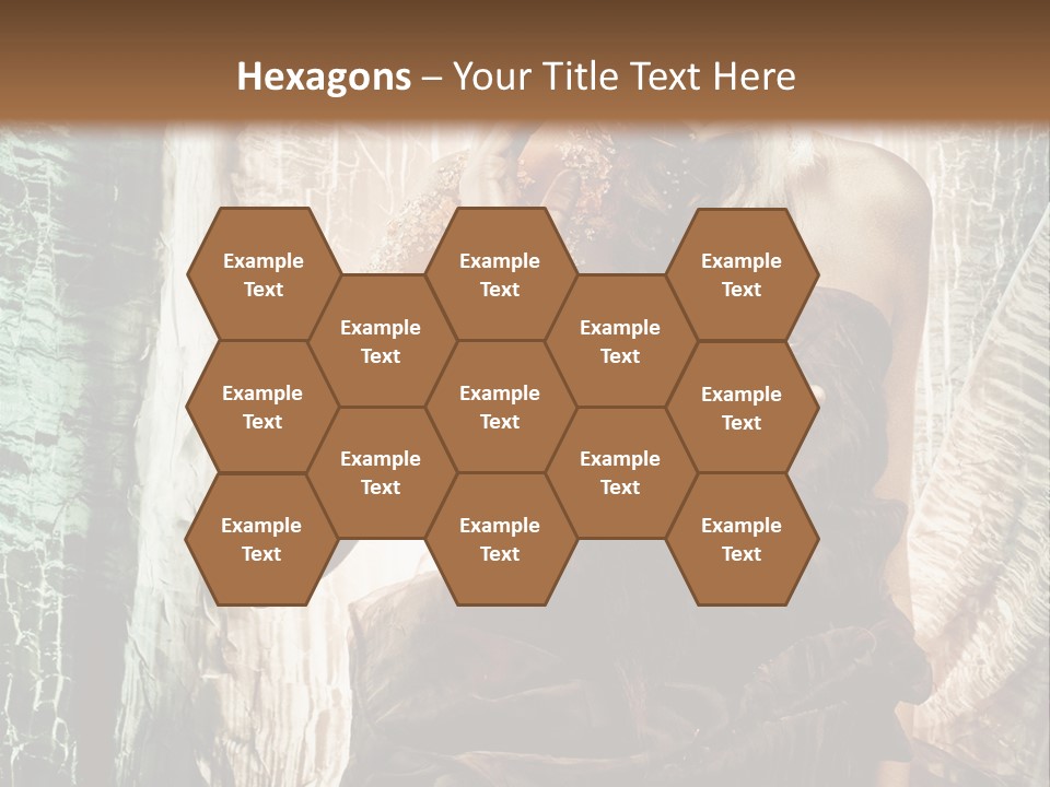 Sensuality Face Brunette PowerPoint Template