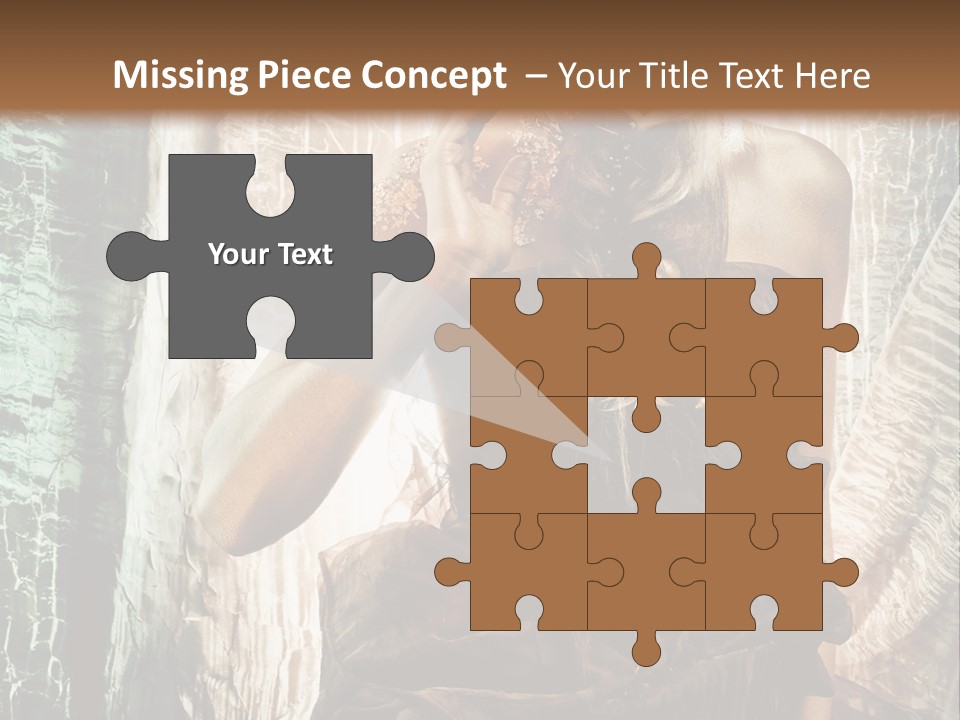 Sensuality Face Brunette PowerPoint Template