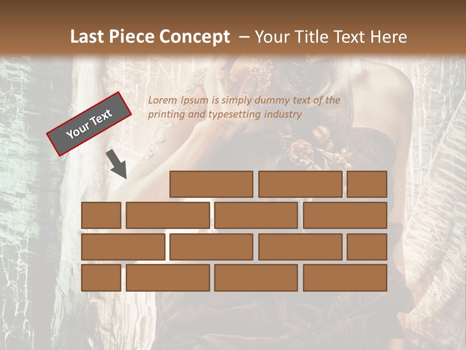 Sensuality Face Brunette PowerPoint Template