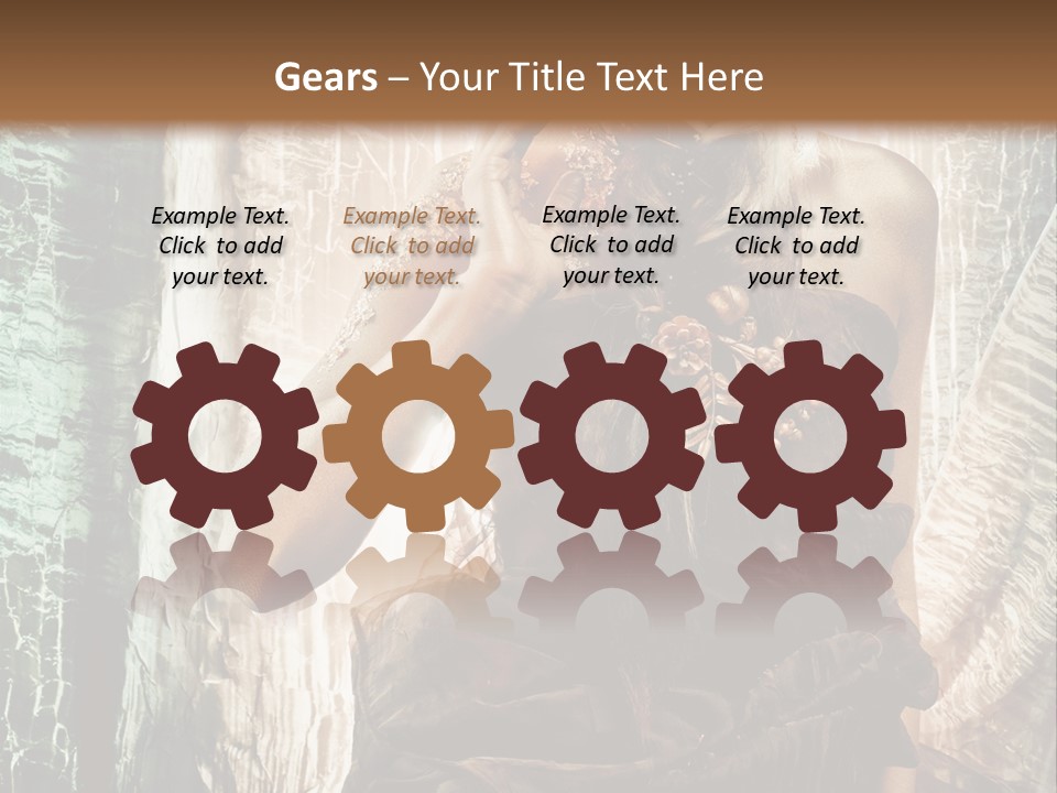 Sensuality Face Brunette PowerPoint Template