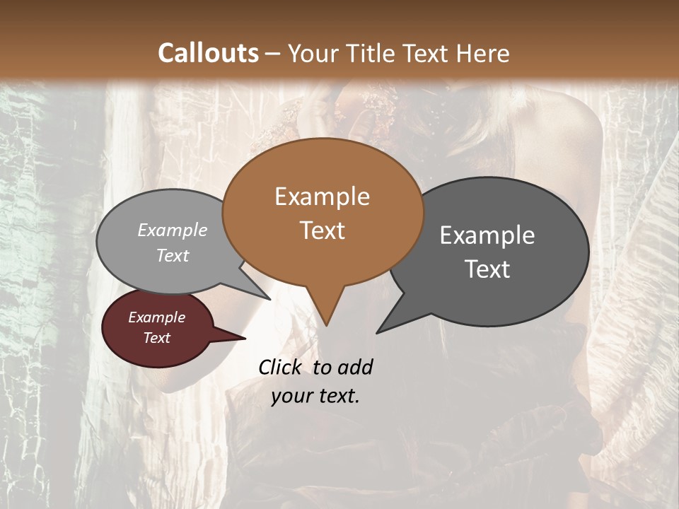 Sensuality Face Brunette PowerPoint Template