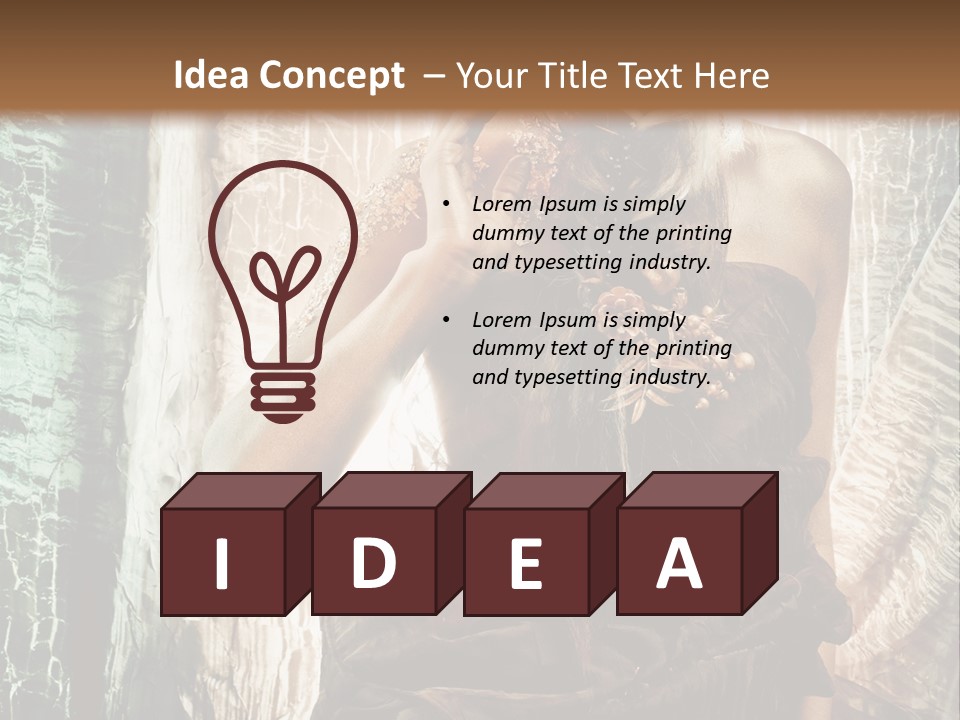 Sensuality Face Brunette PowerPoint Template