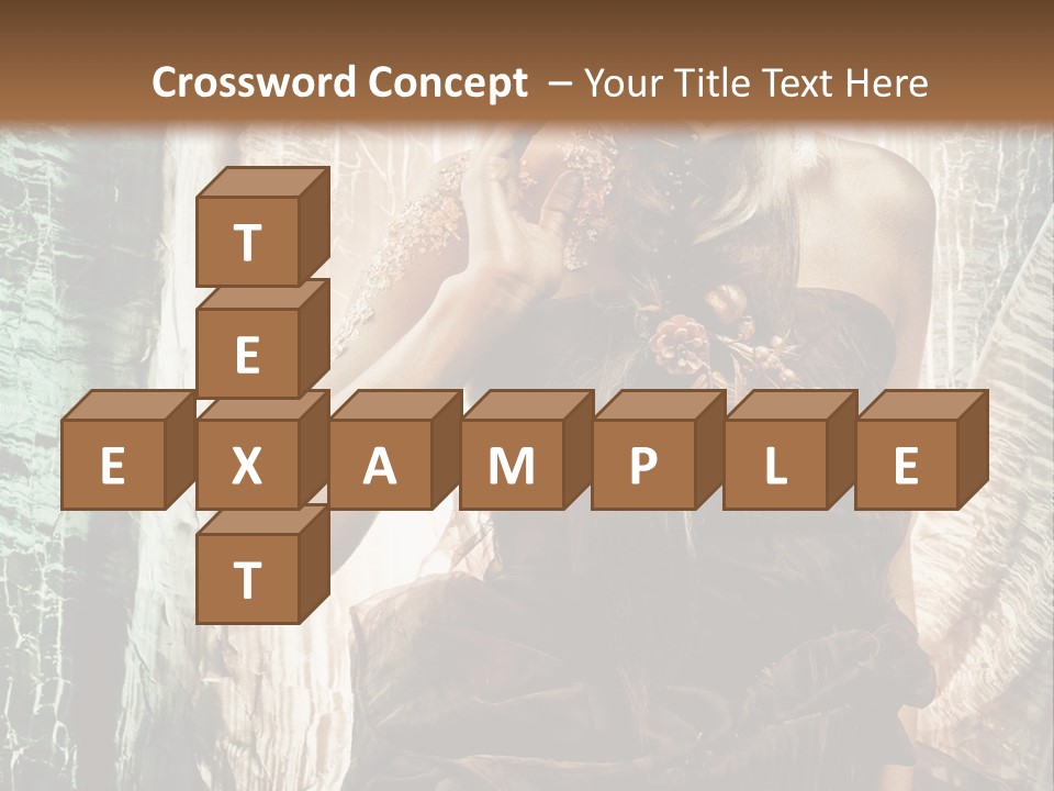 Sensuality Face Brunette PowerPoint Template