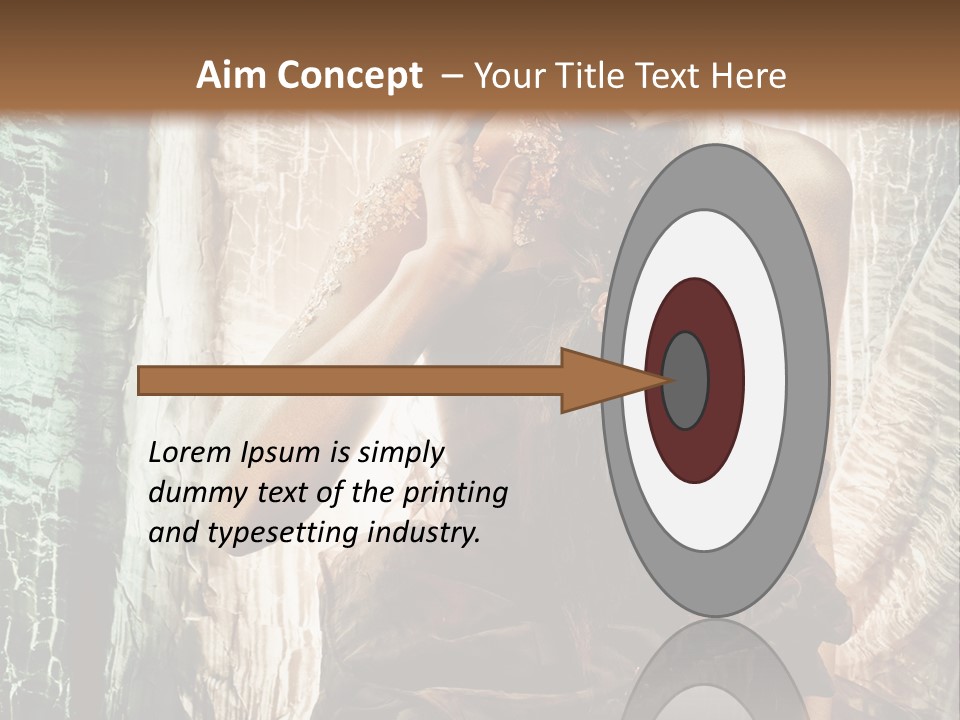 Sensuality Face Brunette PowerPoint Template