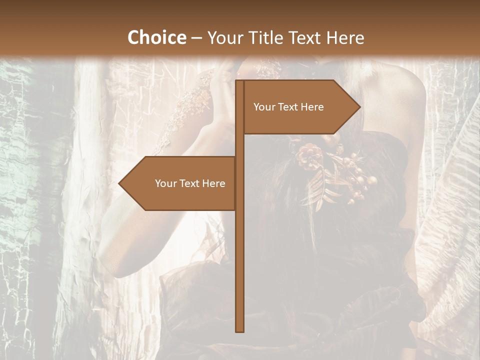 Sensuality Face Brunette PowerPoint Template