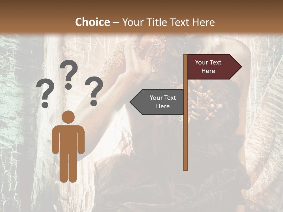 Sensuality Face Brunette PowerPoint Template