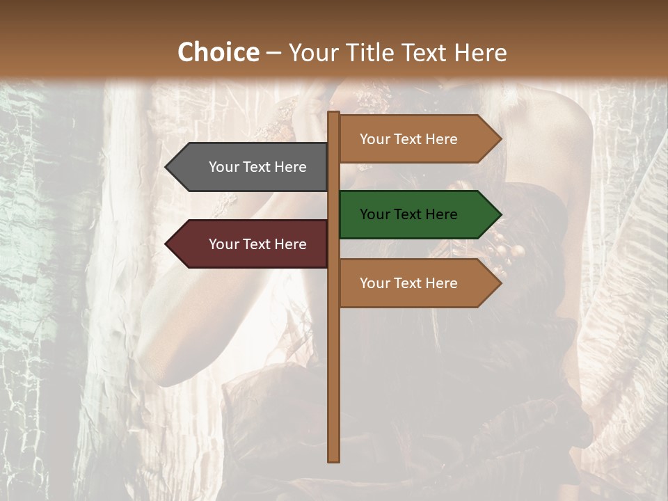 Sensuality Face Brunette PowerPoint Template