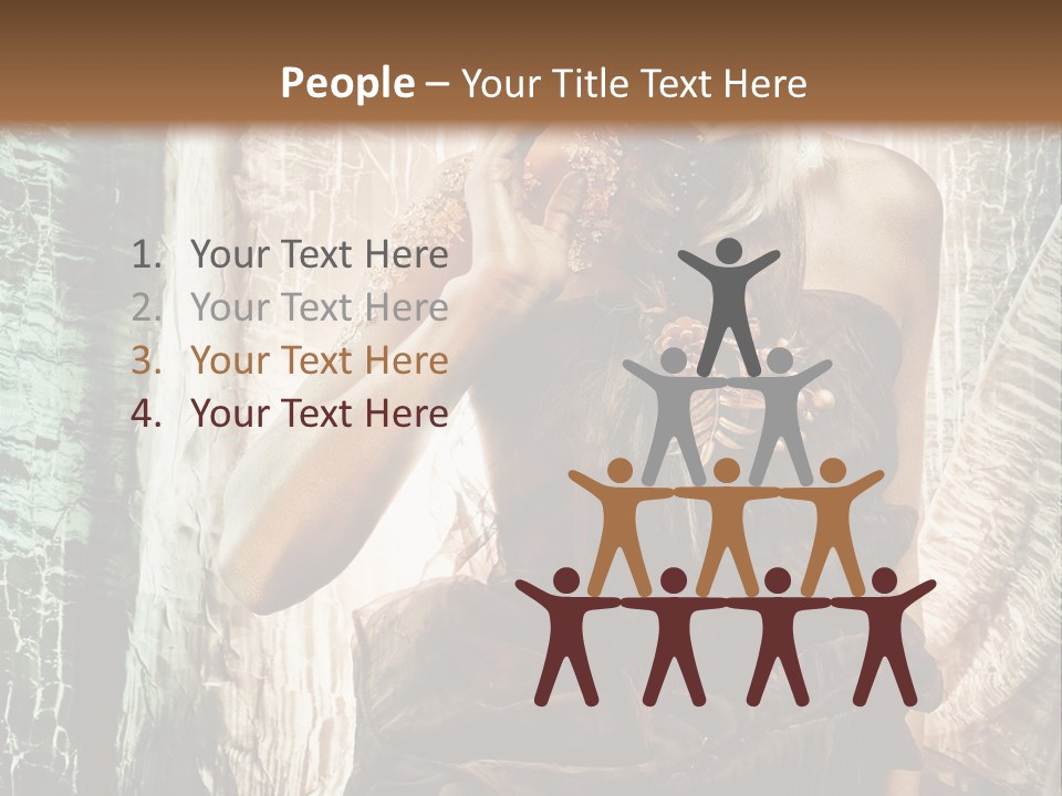 Sensuality Face Brunette PowerPoint Template