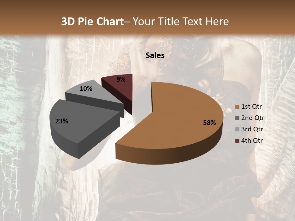 Sensuality Face Brunette PowerPoint Template