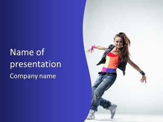 Cool Breakdance Female PowerPoint Template