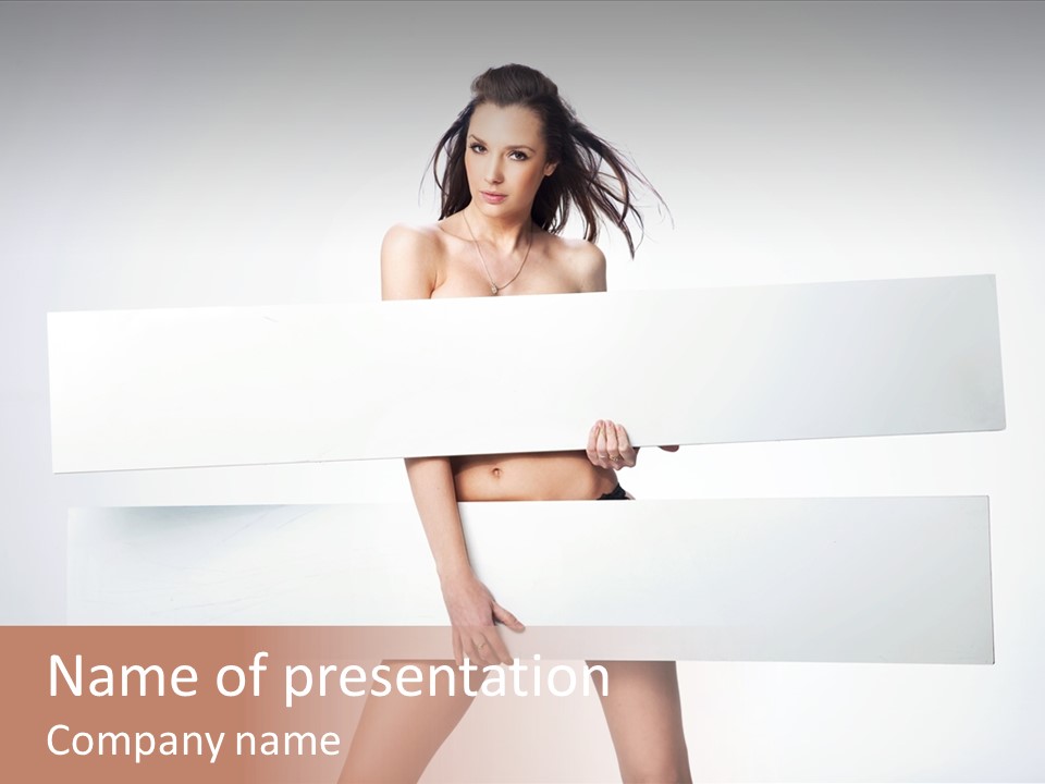 Display Woman Empty PowerPoint Template