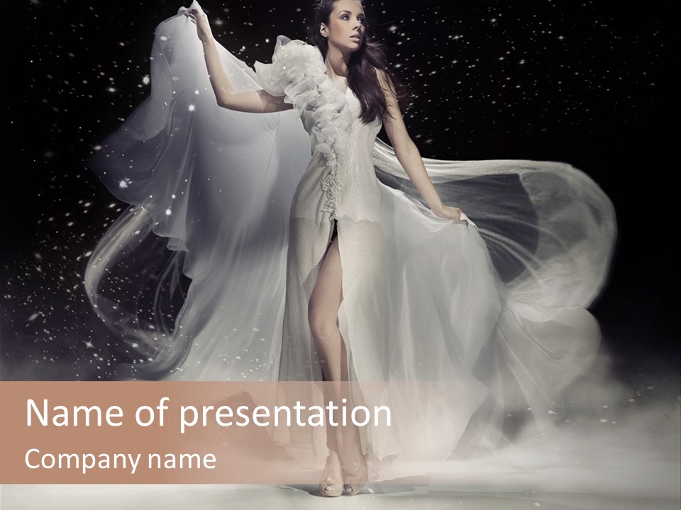 Evening Woman Dress PowerPoint Template