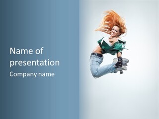 Dancer Mid Air Hip Hop PowerPoint Template