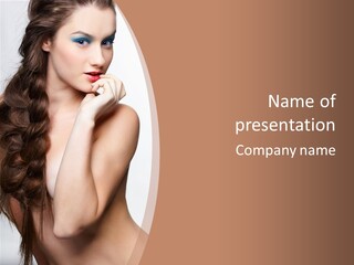 Brunette Braid Girl PowerPoint Template