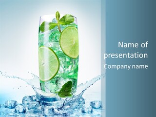 Party Glass Mojito PowerPoint Template