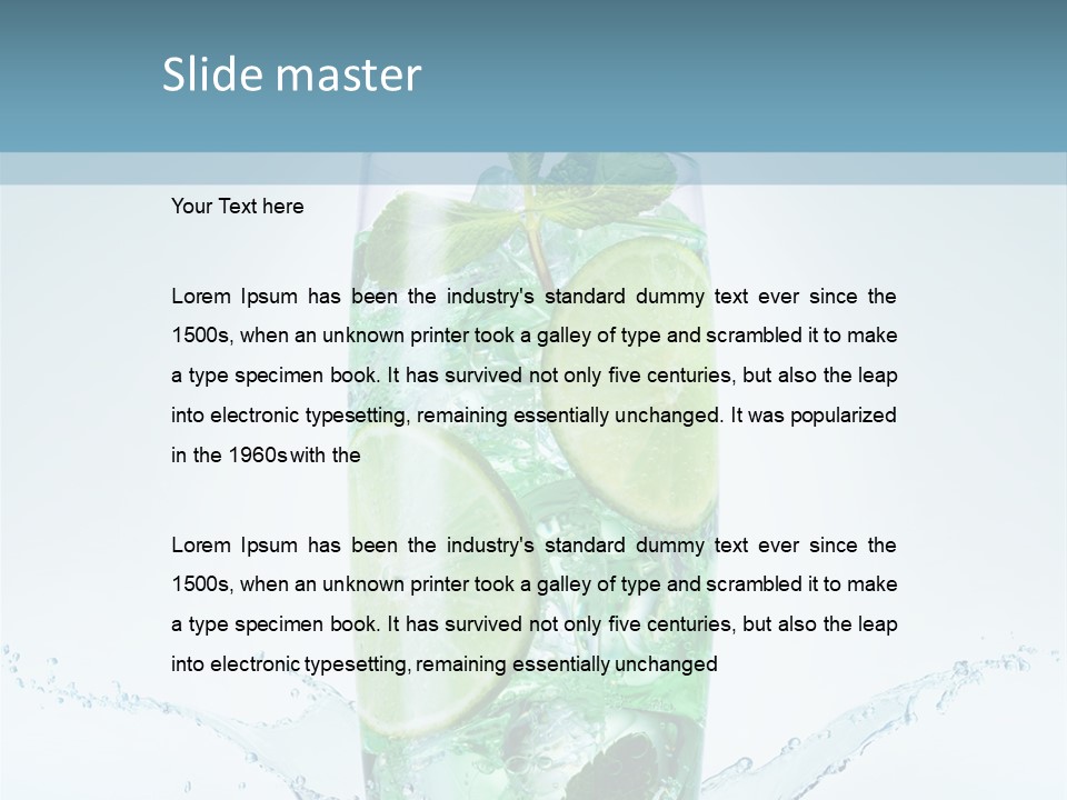 Party Glass Mojito PowerPoint Template