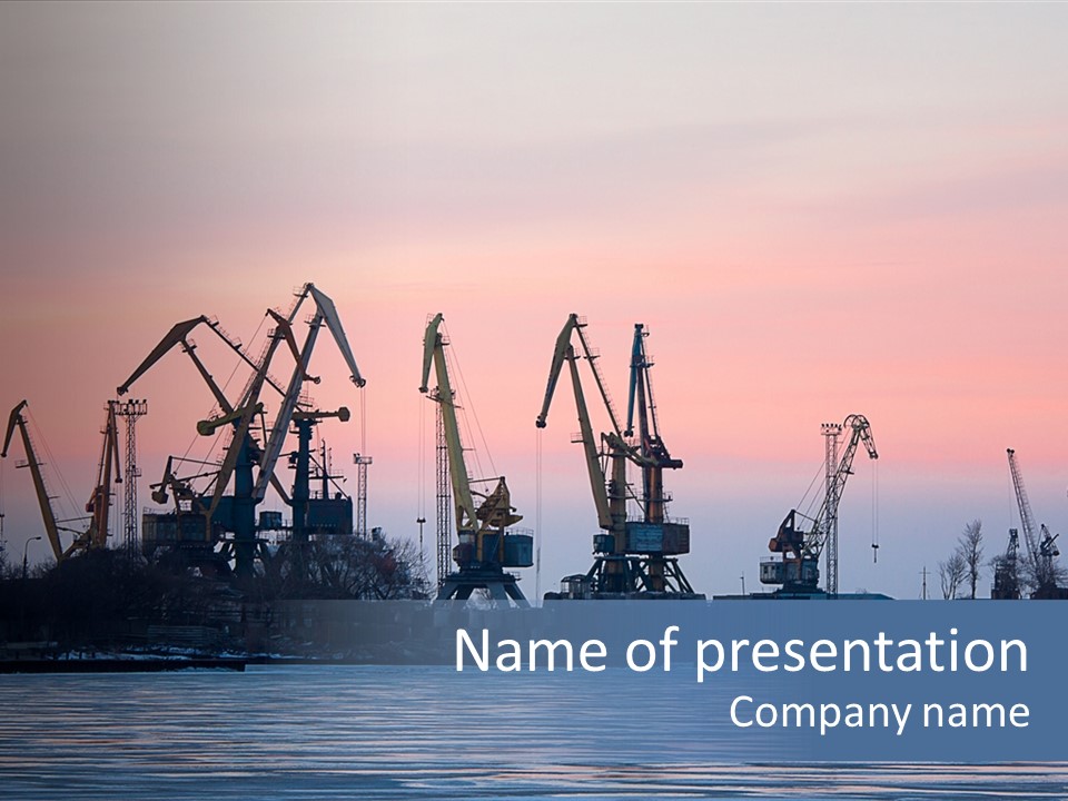 Industry Dock Night PowerPoint Template