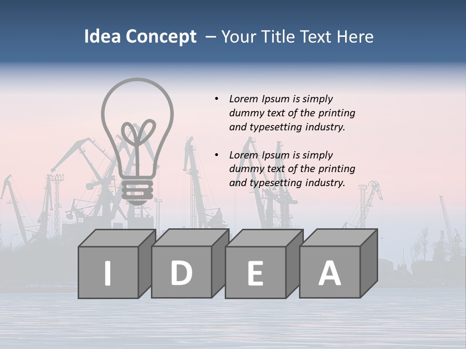 Industry Dock Night PowerPoint Template