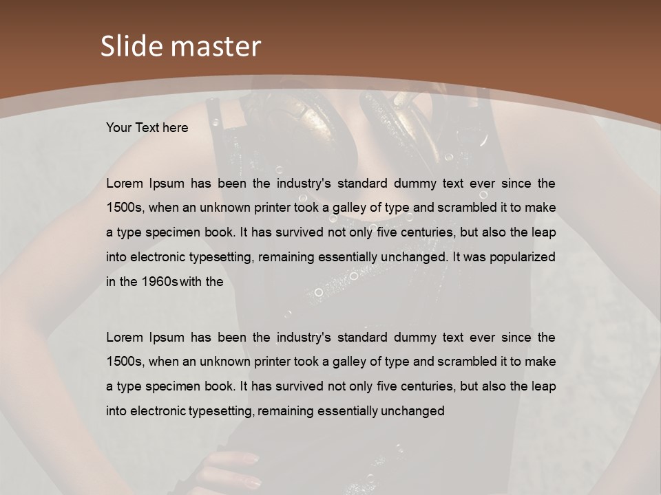 Aviator Headphones Posing PowerPoint Template