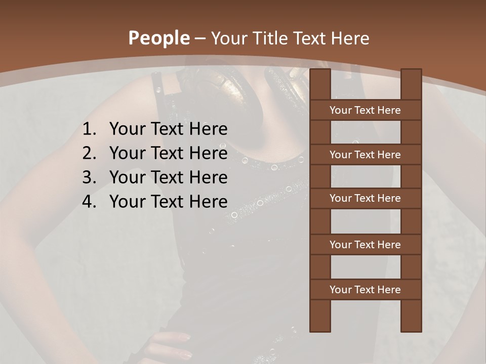 Aviator Headphones Posing PowerPoint Template