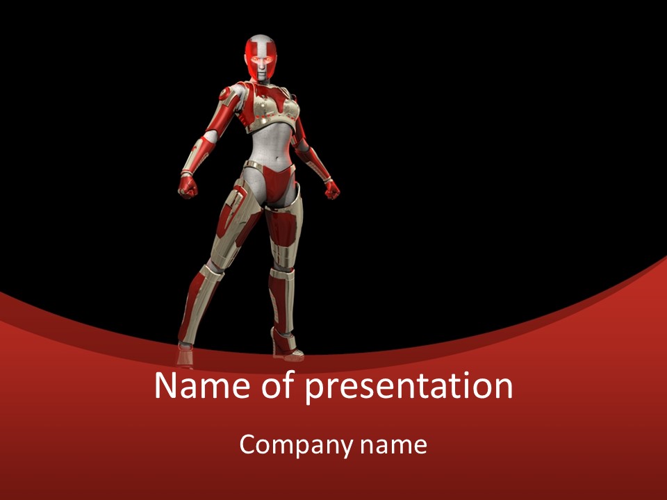 Scifi Render Girl PowerPoint Template