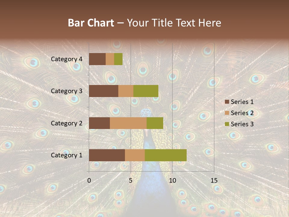 A Peacock With Its Feathers Spread Out PowerPoint Template
