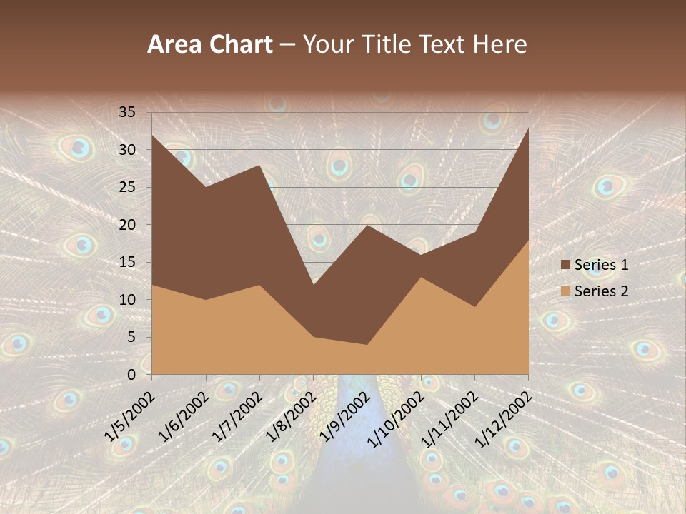 A Peacock With Its Feathers Spread Out PowerPoint Template