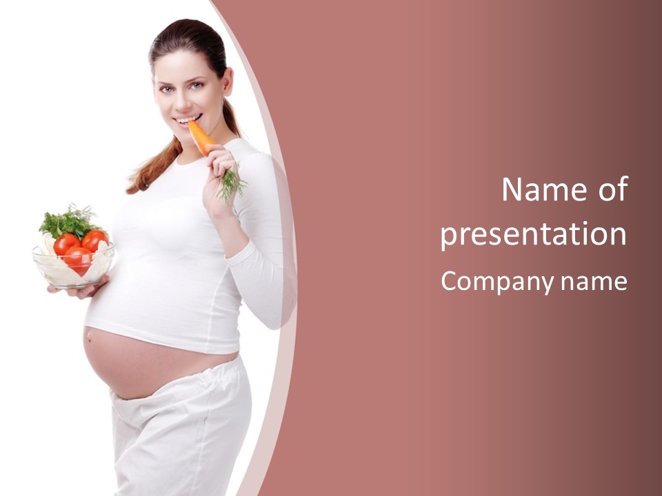 White Pregnancy Salad PowerPoint Template