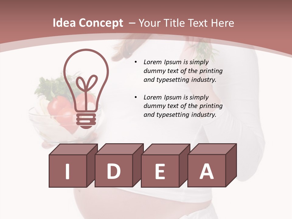 White Pregnancy Salad PowerPoint Template